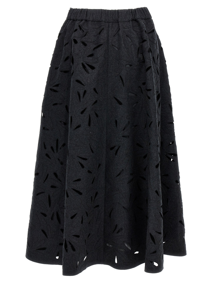 Openwork Embroidery Skirt Skirts Gray