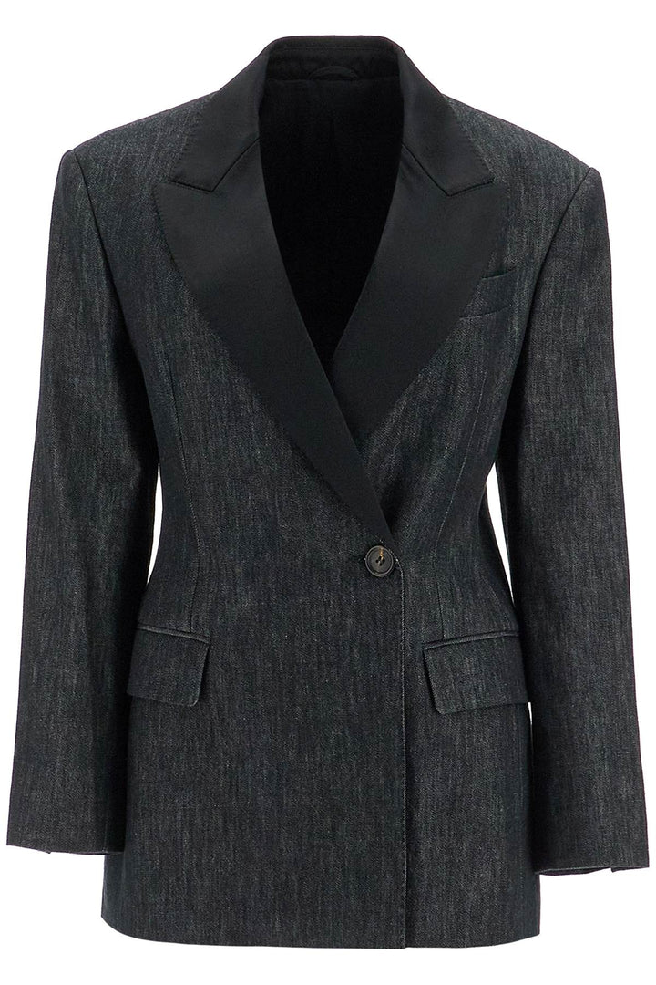 Blazer In Twill Effetto Denim