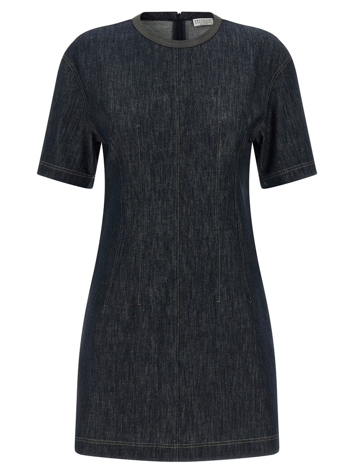 Brunello Cucinelli Monile Denim Dress Dresses - Blue | 2a025a9e22649b31b25b9b3c56486bbb9ca19e5d