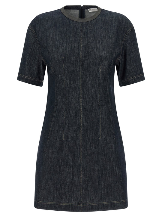Monile Denim Dress Dresses Blue