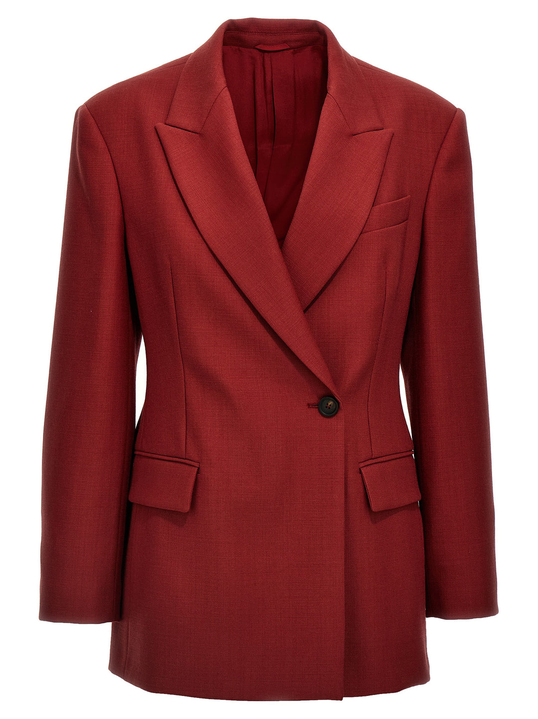 Single-Breasted Wool Blazer Blazer And Suits Red