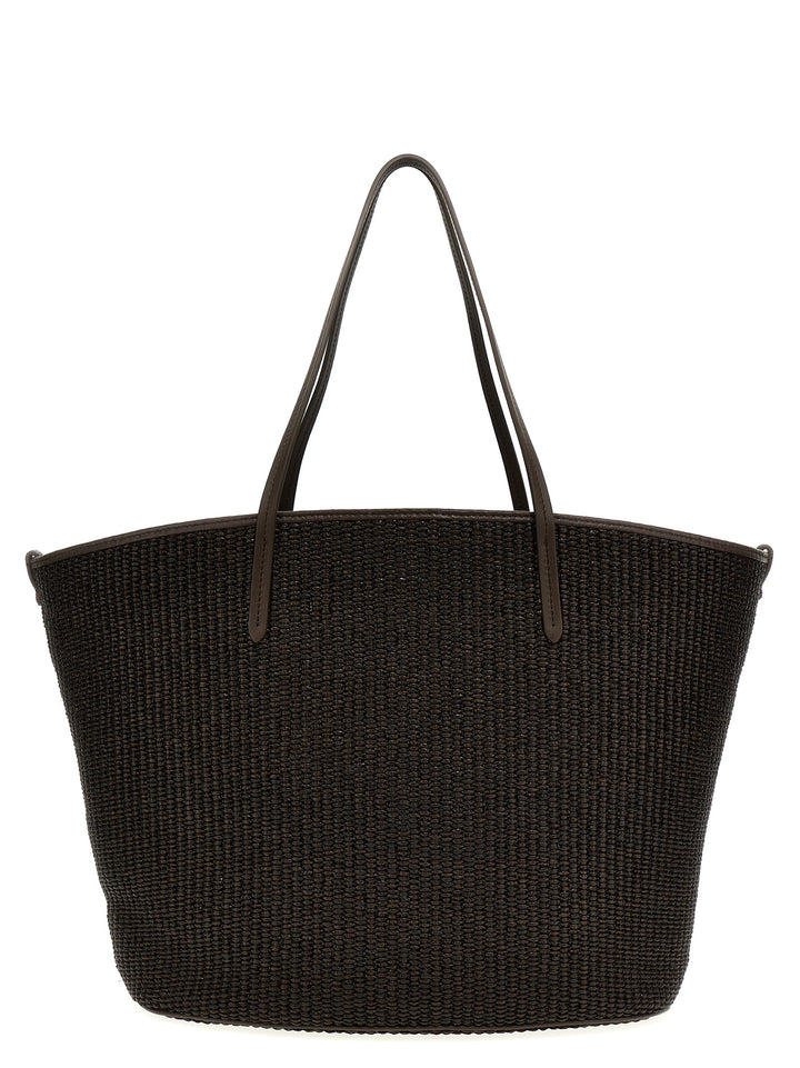 Raffia Shopping Bag Tote Bag Brown