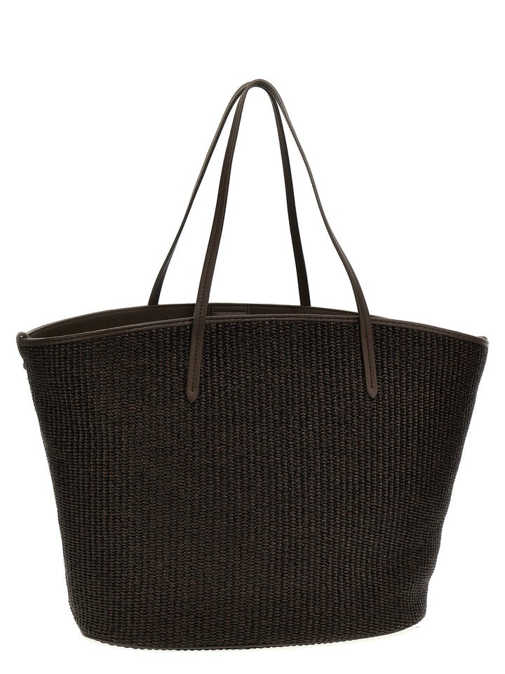 Raffia Shopping Bag Tote Bag Brown