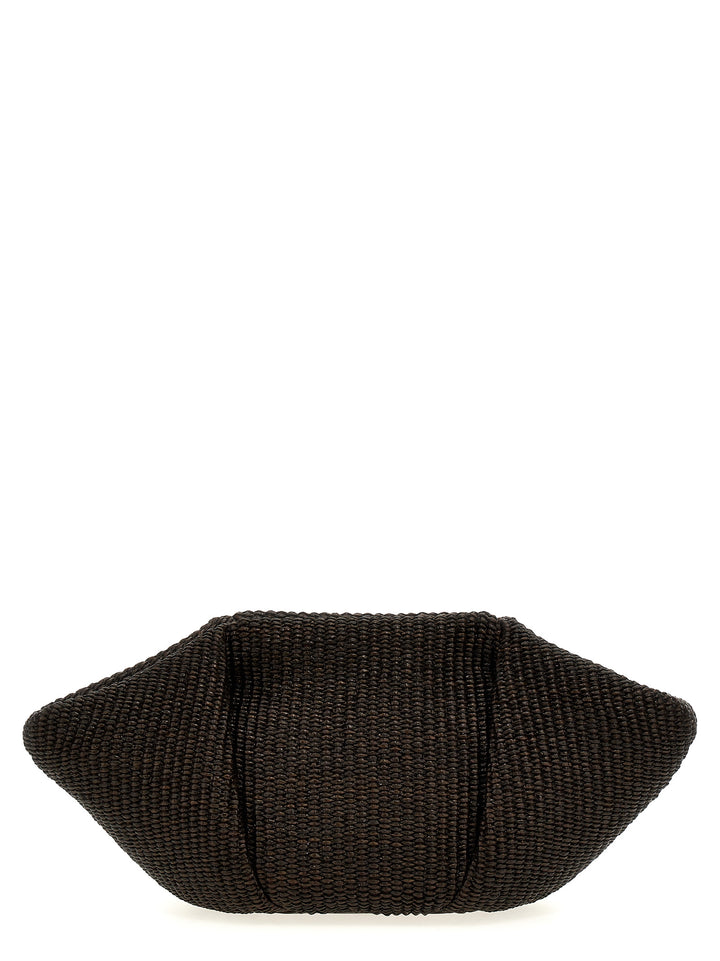 Woven  Bag Clutch Brown