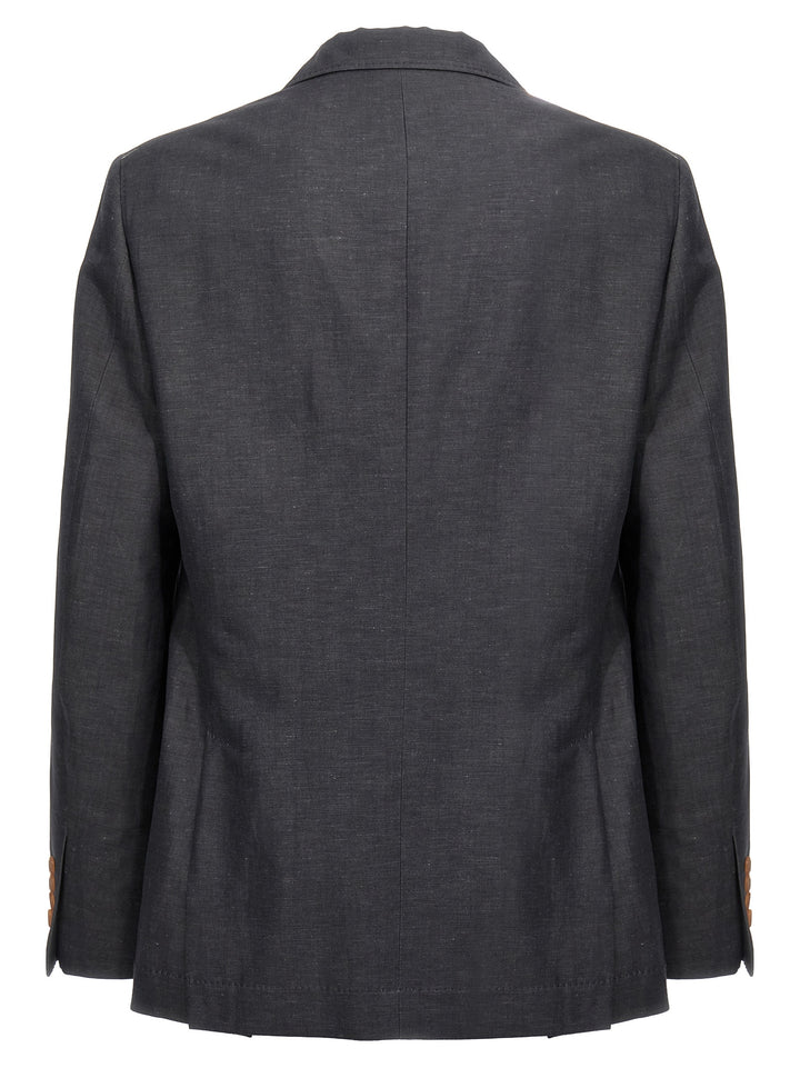 Single-Breasted Blazer Gray