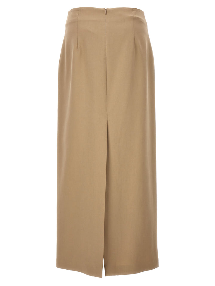 Slit Cotton Skirt Skirts Beige