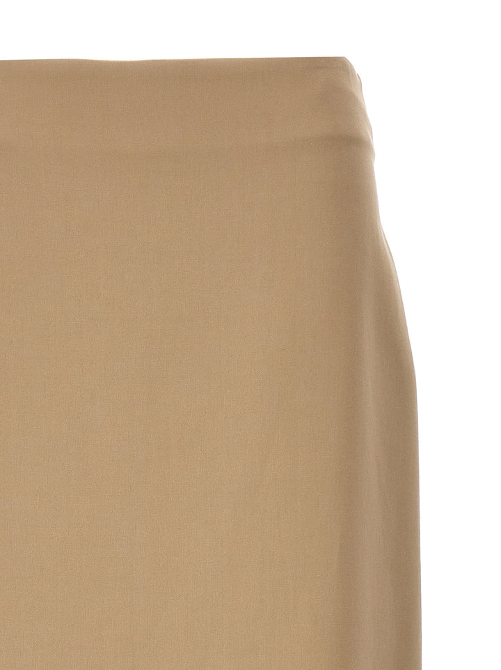 Slit Cotton Skirt Skirts Beige