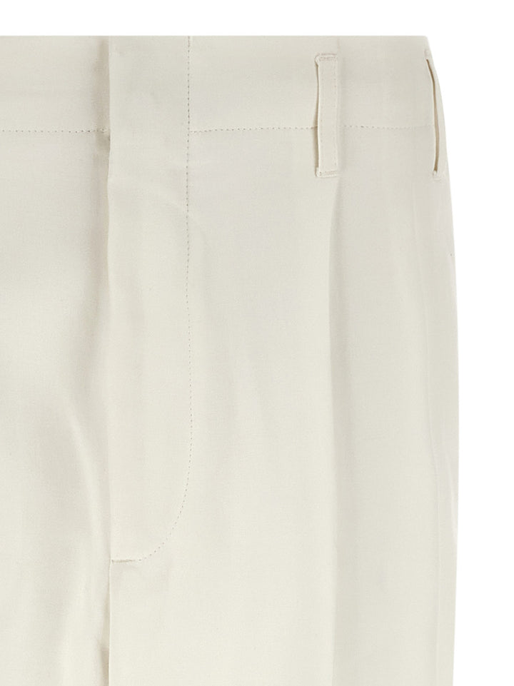 Brunello Cucinelli Cotton Trousers Pants - White | 5d28527071219937610cf2c37b33f36dcc131e88