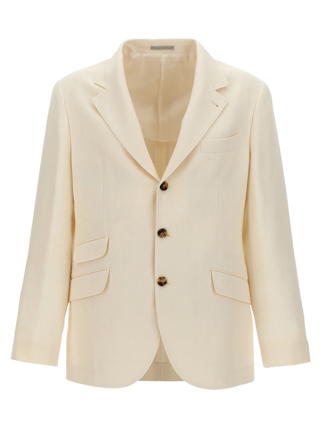 Single-Breasted Blazer White