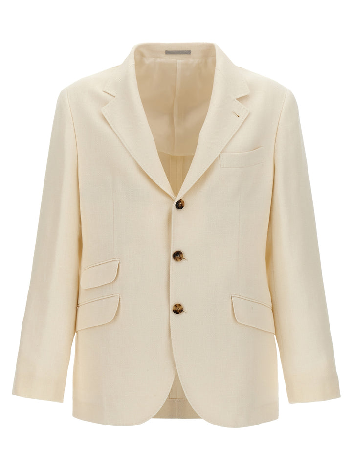 Single-Breasted Blazer White