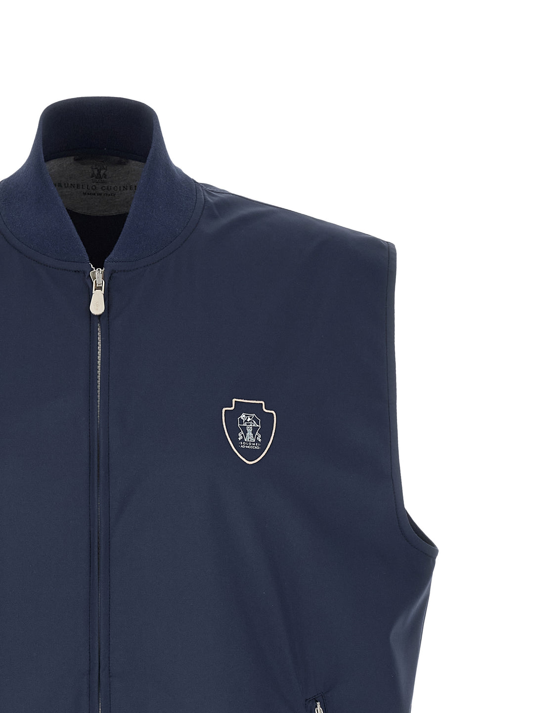 Brunello Cucinelli Logo Nylon Vest Gilet - Blue | efa81b9f3c4a8207da21fefceef26ce0ab95dfa8