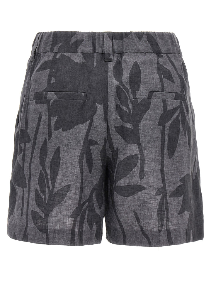 Gathered Waist Bermuda, Short Gray