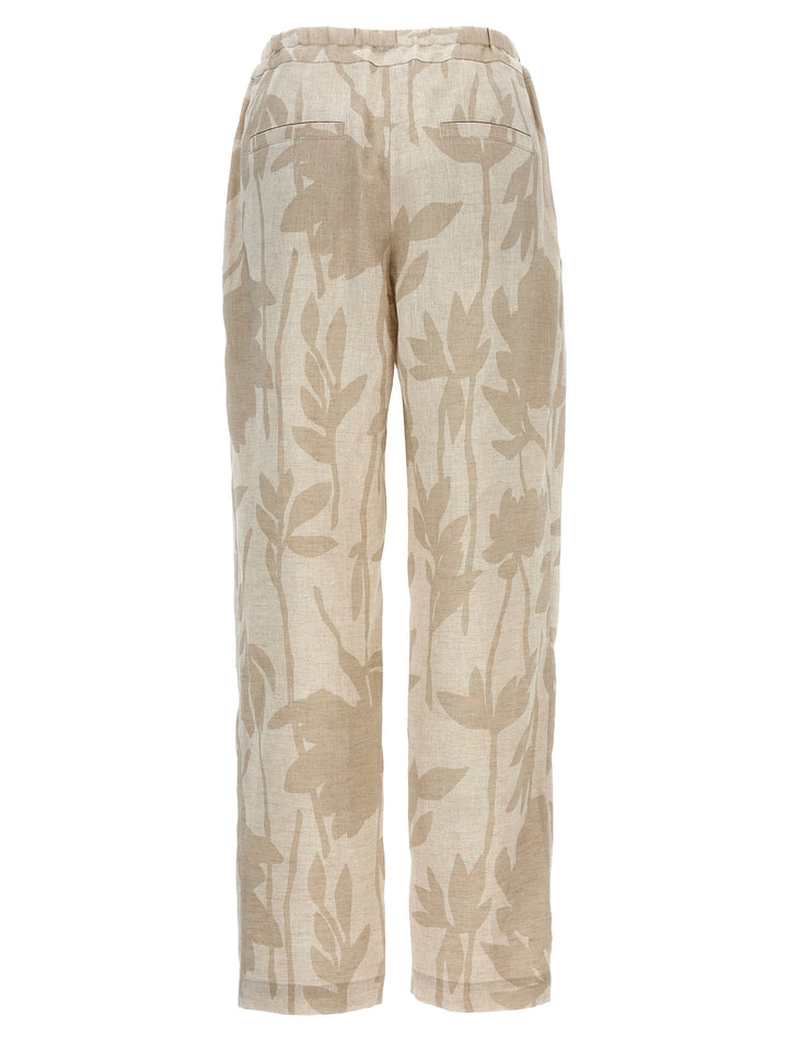 Floral Pants Beige