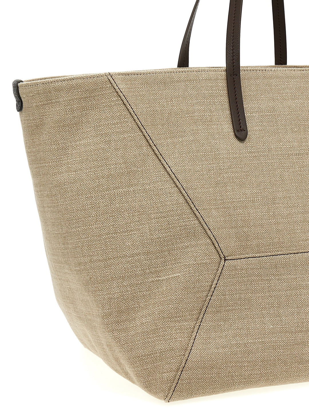 Large Canvas Shopping Bag Tote Bag Beige