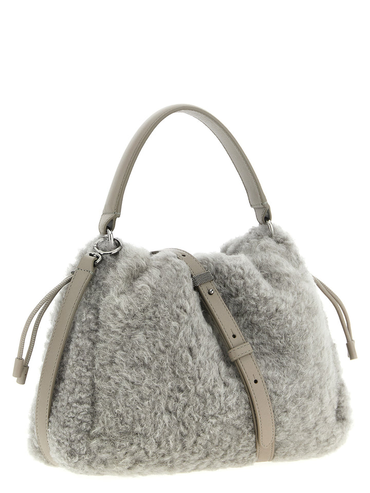 Brunello Cucinelli Bucket Mellow Hand Bags - Gray | 2e8be35a0baee7d7d822f24c1bf322ae393e80a9