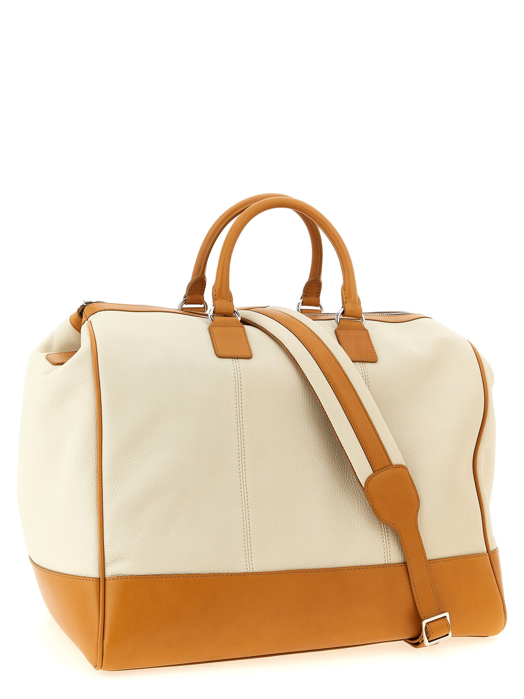 Brunello Cucinelli Leather Duffel Bag Home & Lifestyle - Beige | 76e01e55fdc940985f0df6d284406e1ab9041de5