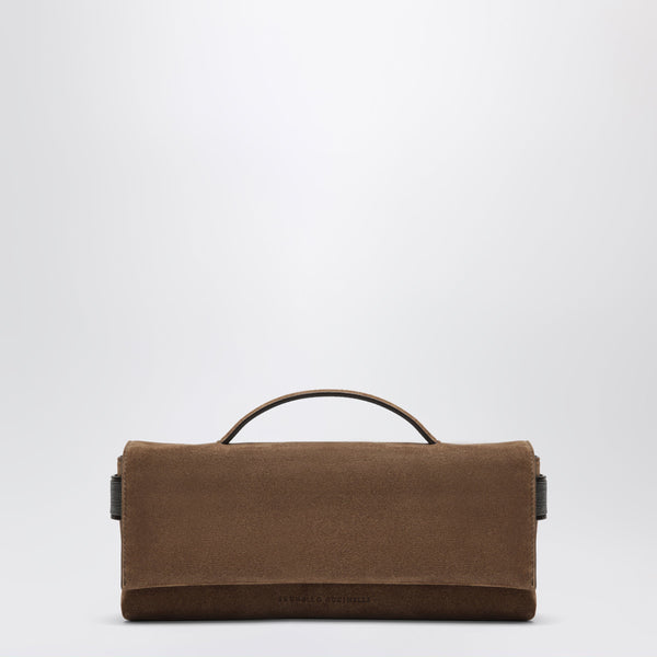 Essence Caramel Suede Clutch Bag