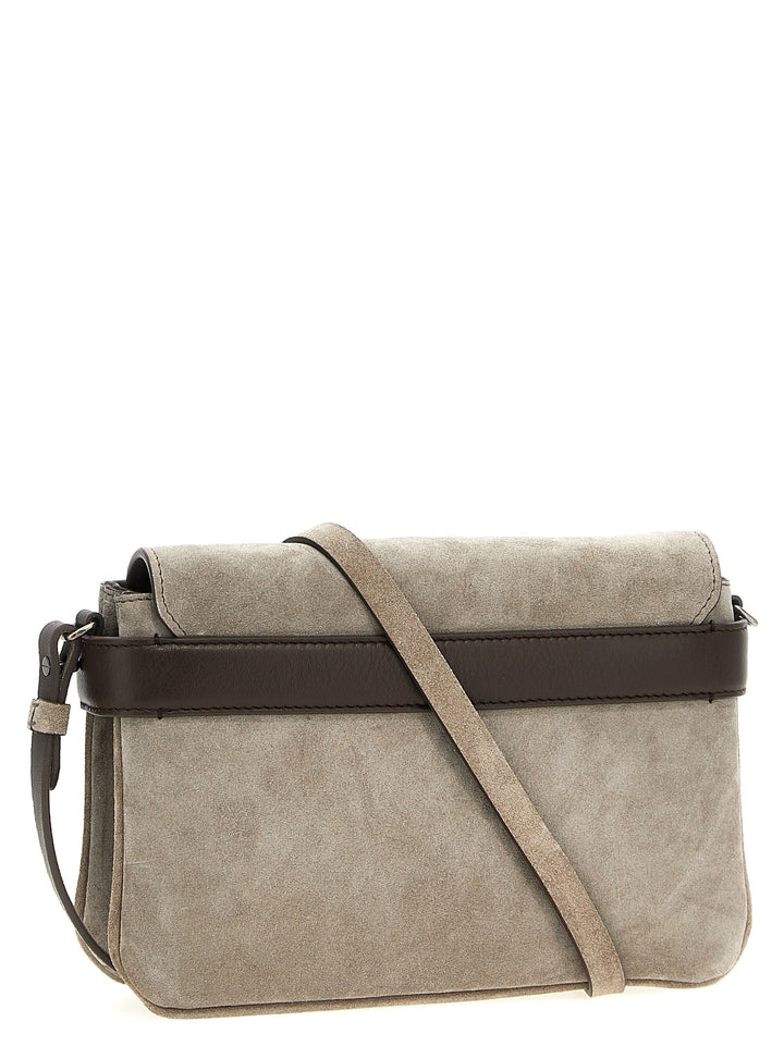 Belt Detail Shoulder Bags Gray