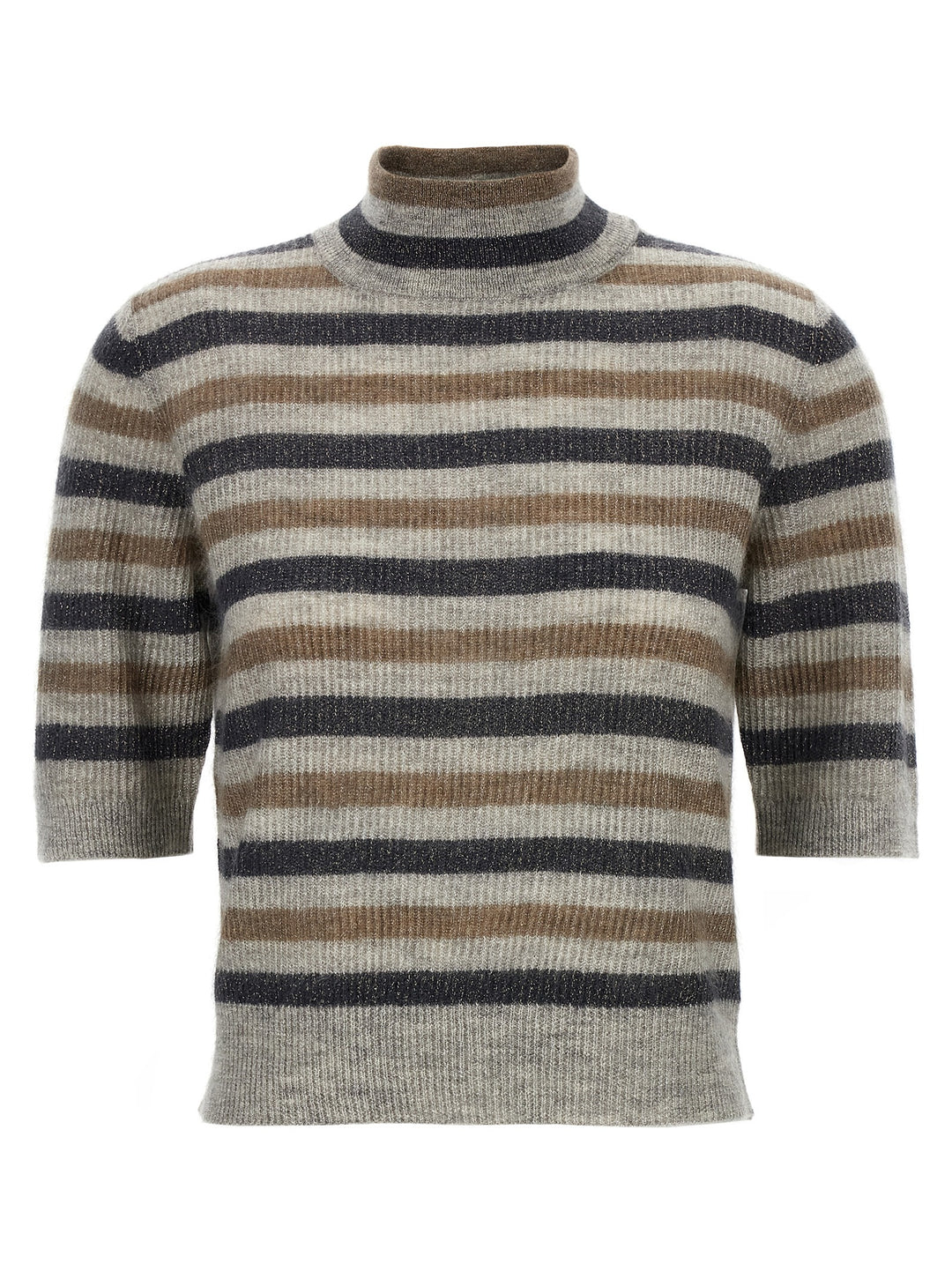 Brunello Cucinelli Lurex Wool Cropped Sweater Sweaters and Cardigans - Multicolor | b6dc5af56821e7a3ff36fce30e008eef166b4493