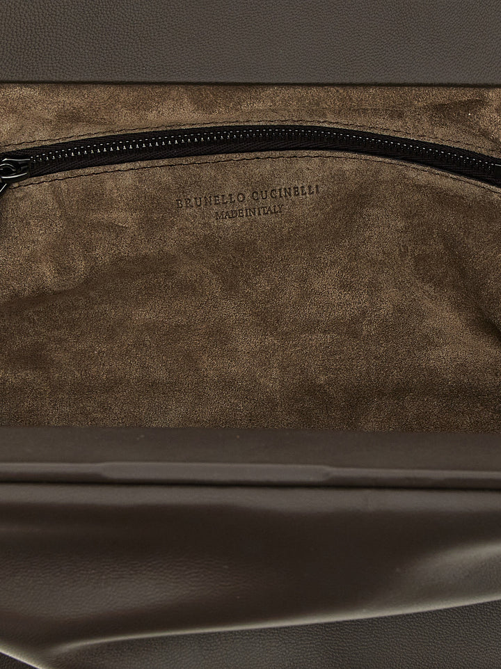 Brunello Cucinelli Monile Chain Bag Crossbody Bags - Brown | bf98c1ea90462dadfa640a2590007e5d0866a21d