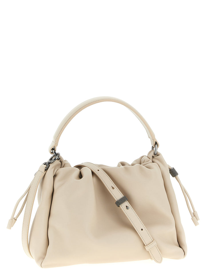 Brunello Cucinelli Bucket Mellow Hand Bags - Beige | 92e3cb10069f574f41f7f779f049f522e0217f73