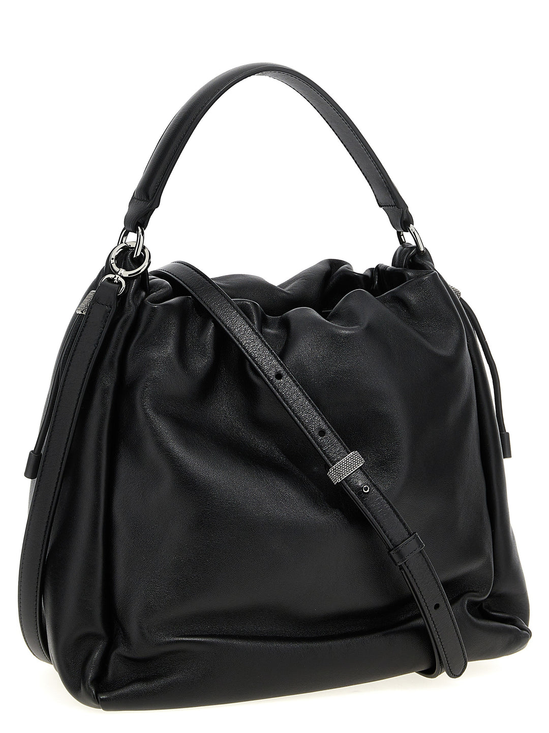 Brunello Cucinelli Bucket Mellow Hand Bags - Black | d4cf7504e7cad8c15a047cc62c7da3eca58d406b