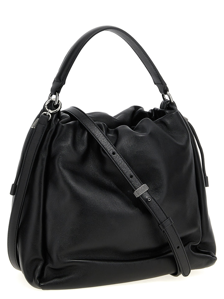Brunello Cucinelli Bucket Mellow Hand Bags - Black | d4cf7504e7cad8c15a047cc62c7da3eca58d406b