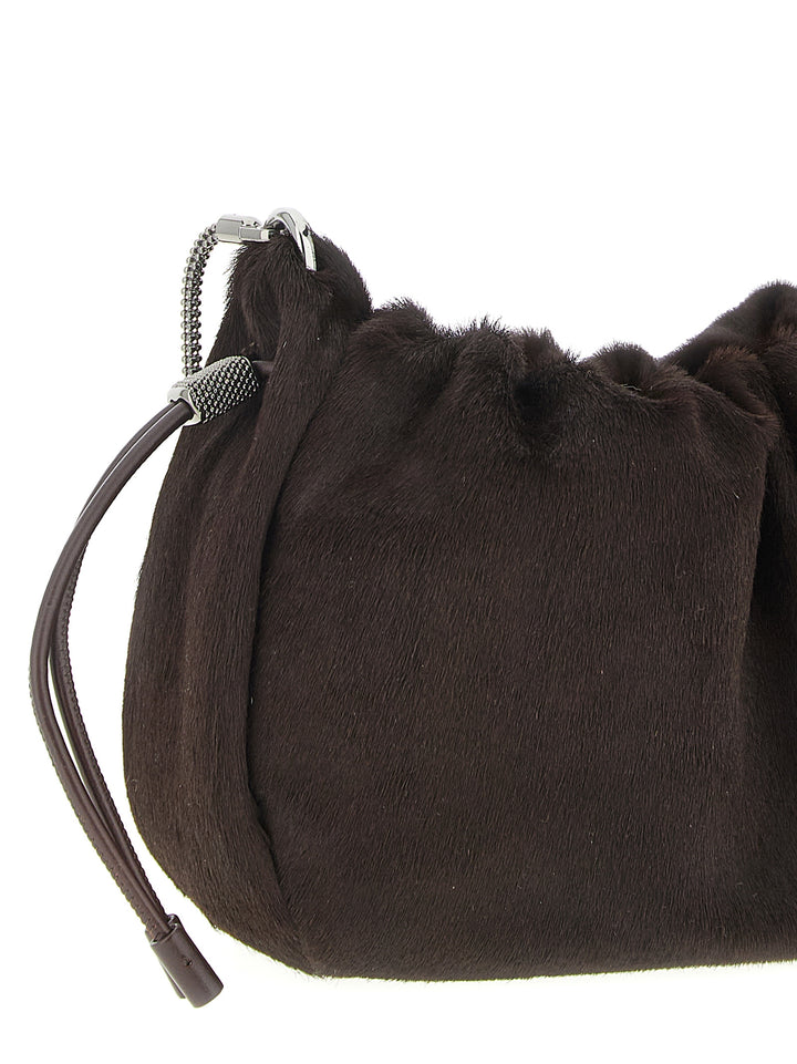 Brunello Cucinelli Bucket Mellow Crossbody Bags - Brown | f33ee3435d989f83349b7eb3fb2c6003406f5215