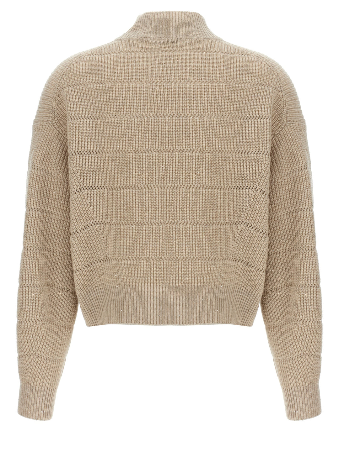 Brunello Cucinelli Rustic Dazzling Net Sweaters and Cardigans - Beige | 01b92200eebd225a439b9d2fc7b643fcaa8224ba