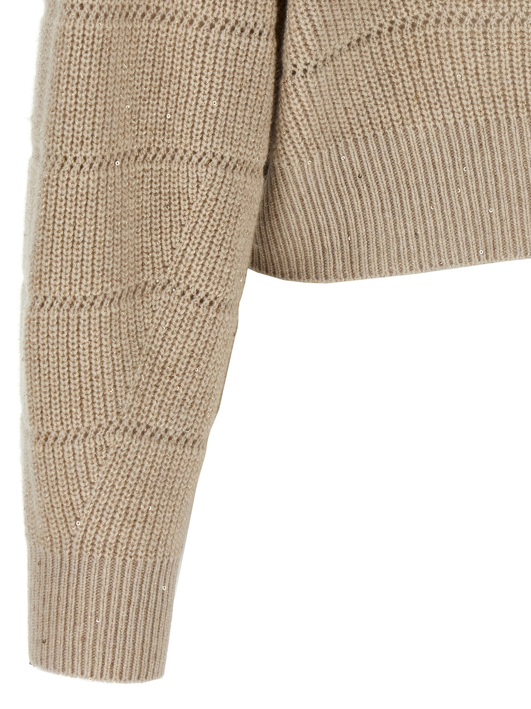 Brunello Cucinelli Rustic Dazzling Net Sweaters and Cardigans - Beige | b1281e1dd028968805b2576168371e2fb89c907a
