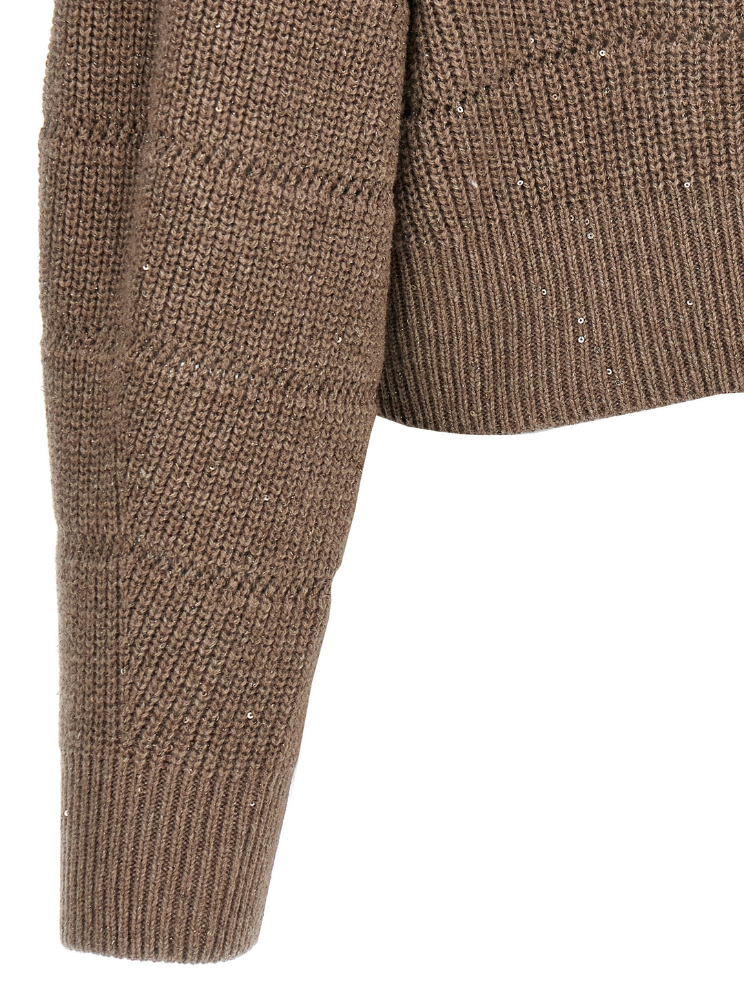 Brunello Cucinelli Rustic Dazzling Net Sweaters and Cardigans - Brown | d7ed86a66b13ffbe2fd44458bae1d4117f642048
