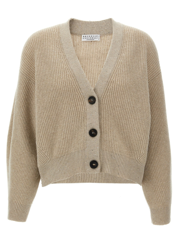 Sequin Cardigan Sweater, Cardigans Beige