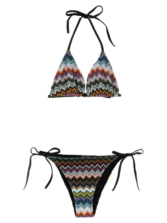 Zigzag Pattern Bikini Beachwear Multicolor