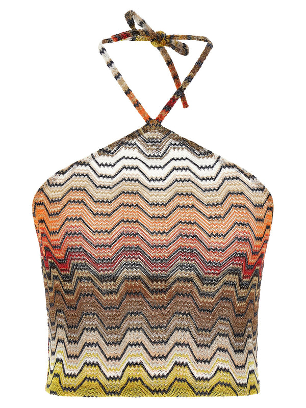 Greek Pattern Top Tops Multicolor