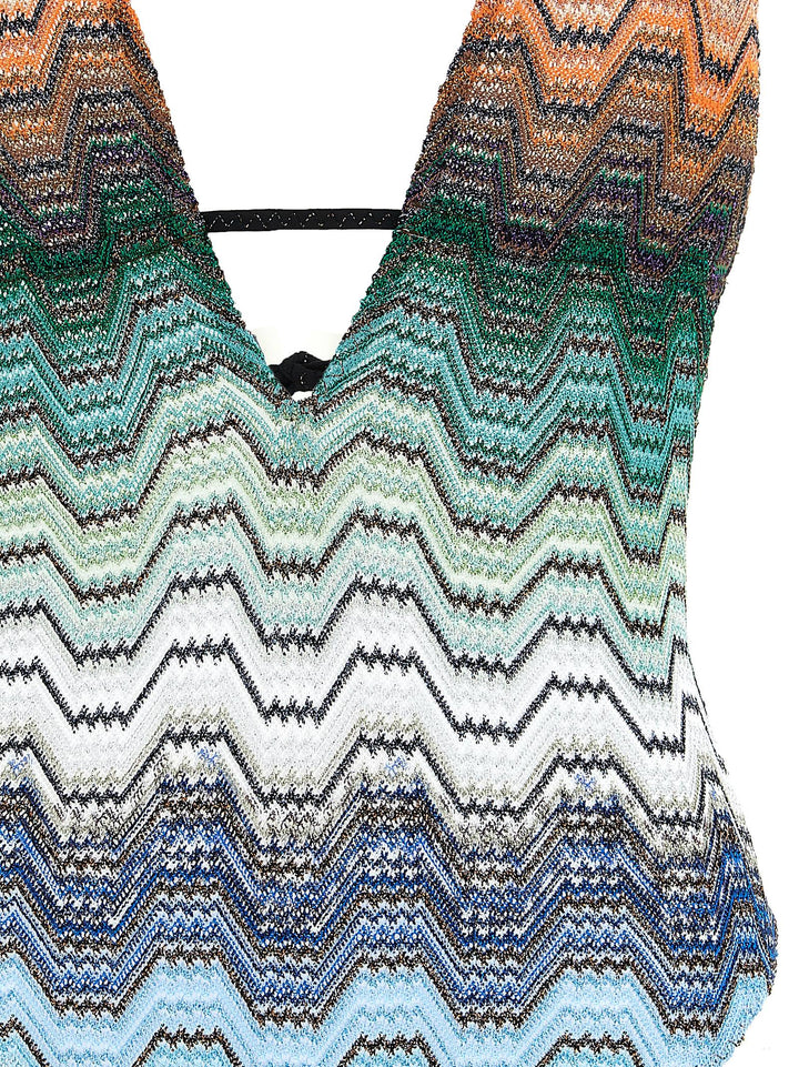 Missoni Greek Pattern One-Piece Swimsuit Beachwear - Multicolor | 174bef483ae0addf18345c6c546e13895362afa1