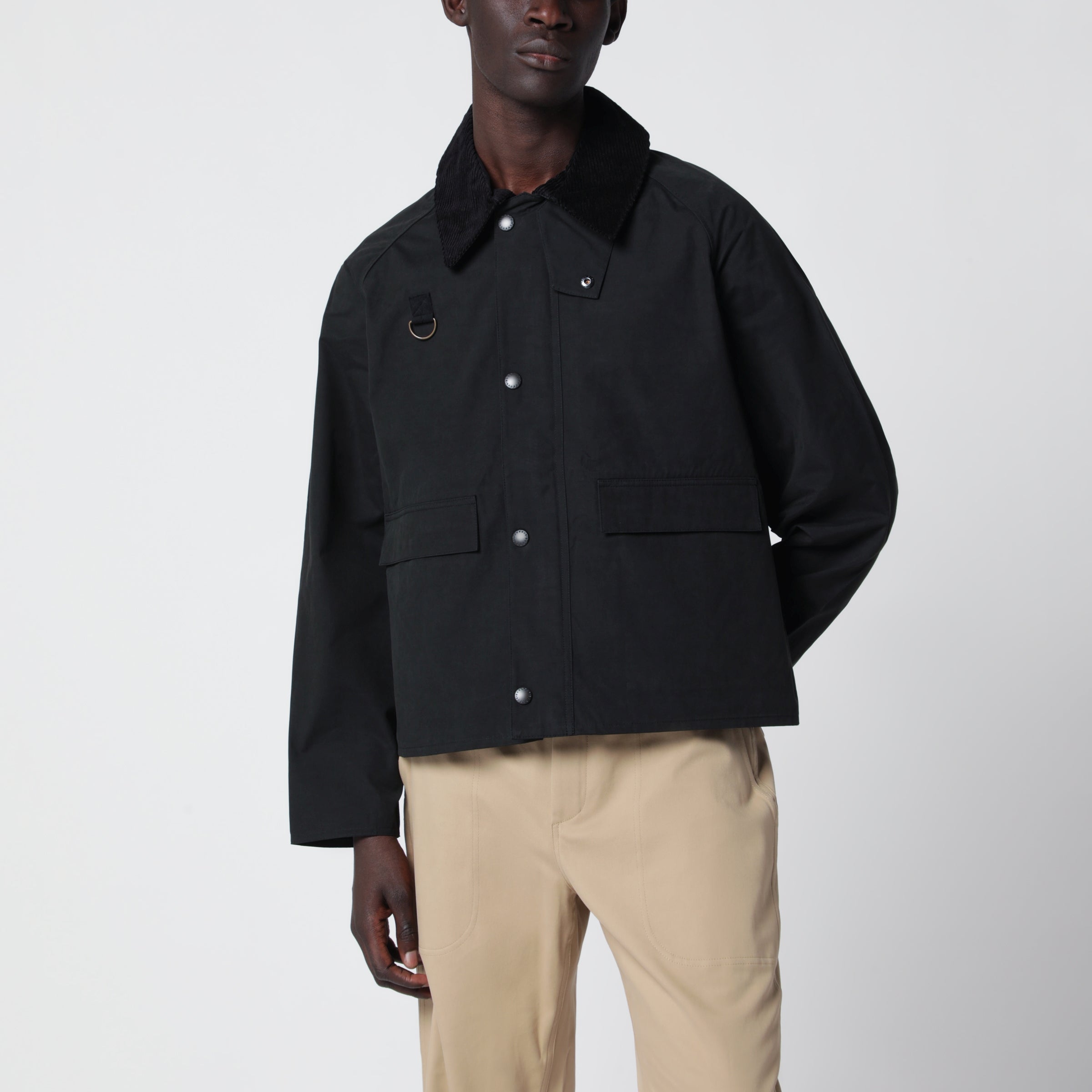 Barbour Black Spey Jacket In Cotton Blend | Wanan Luxury