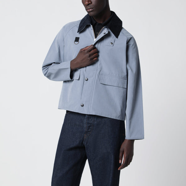 Light Blue Washed Spey Jacket In Cotton Blend