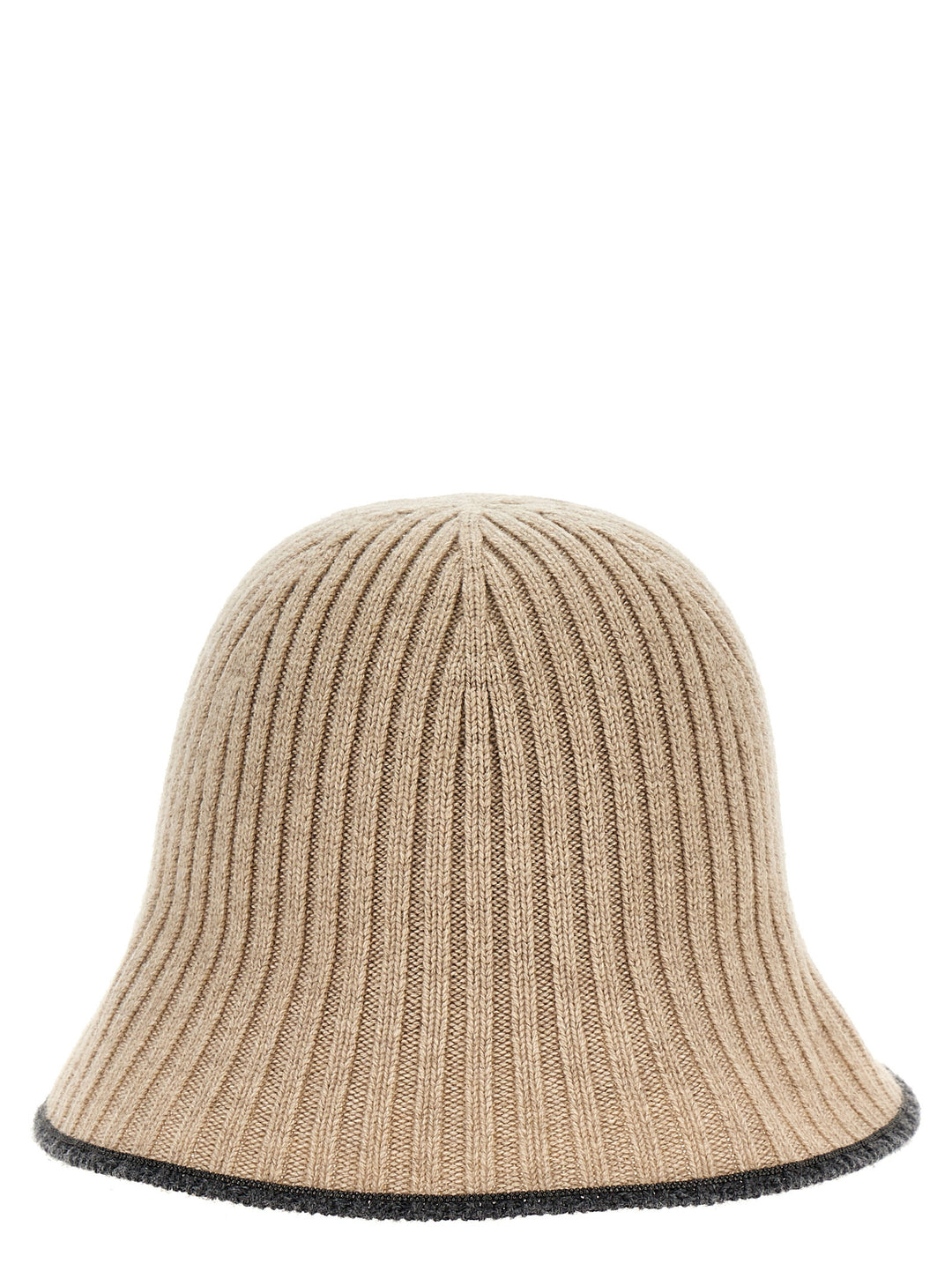 Ribbed Knit Bucket Hat Hats Beige