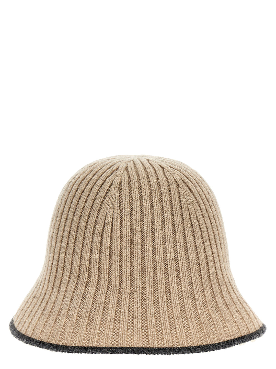 Ribbed Knit Bucket Hat Hats Beige