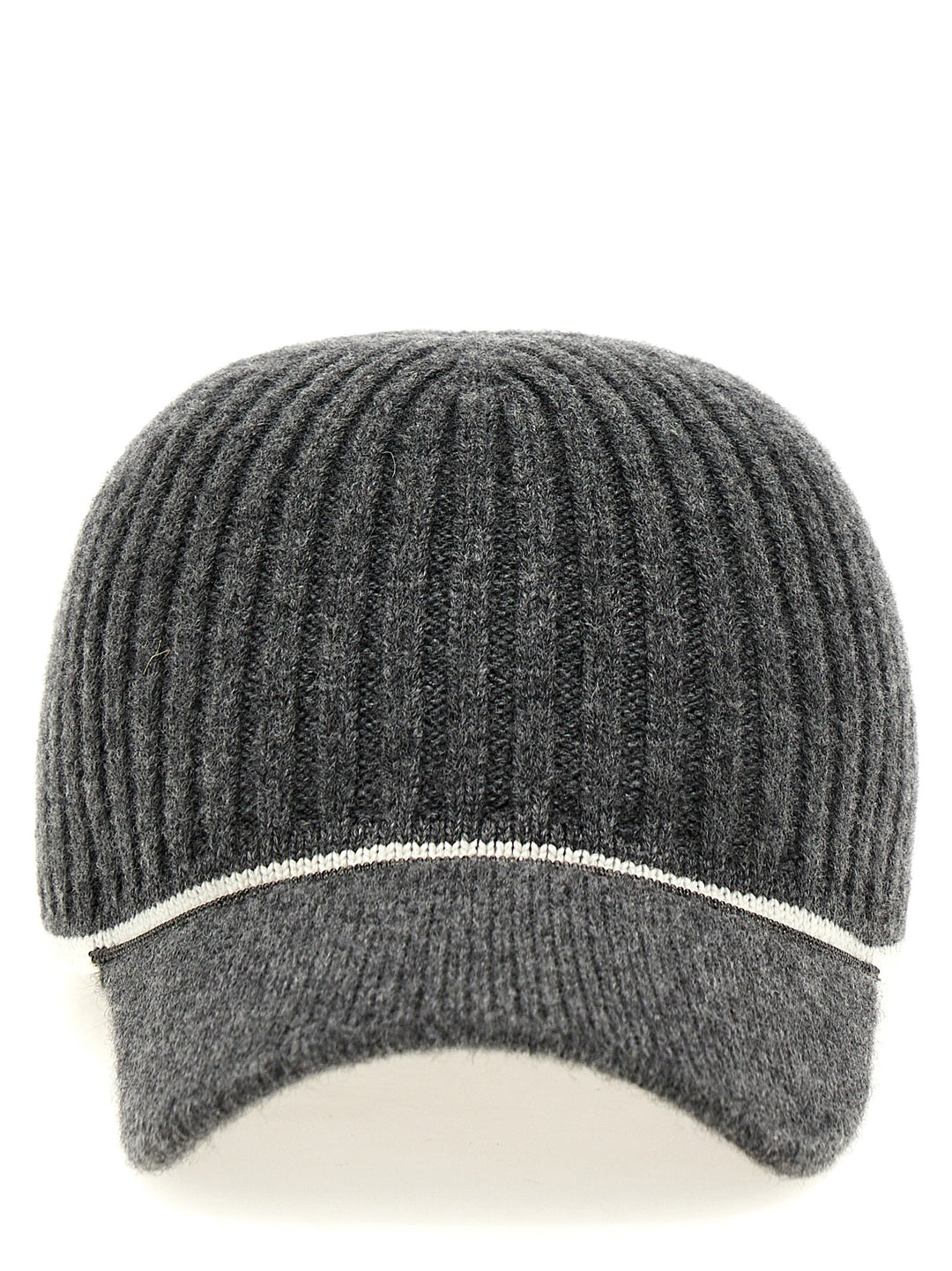 Ribbed Knit Cap Hats Gray