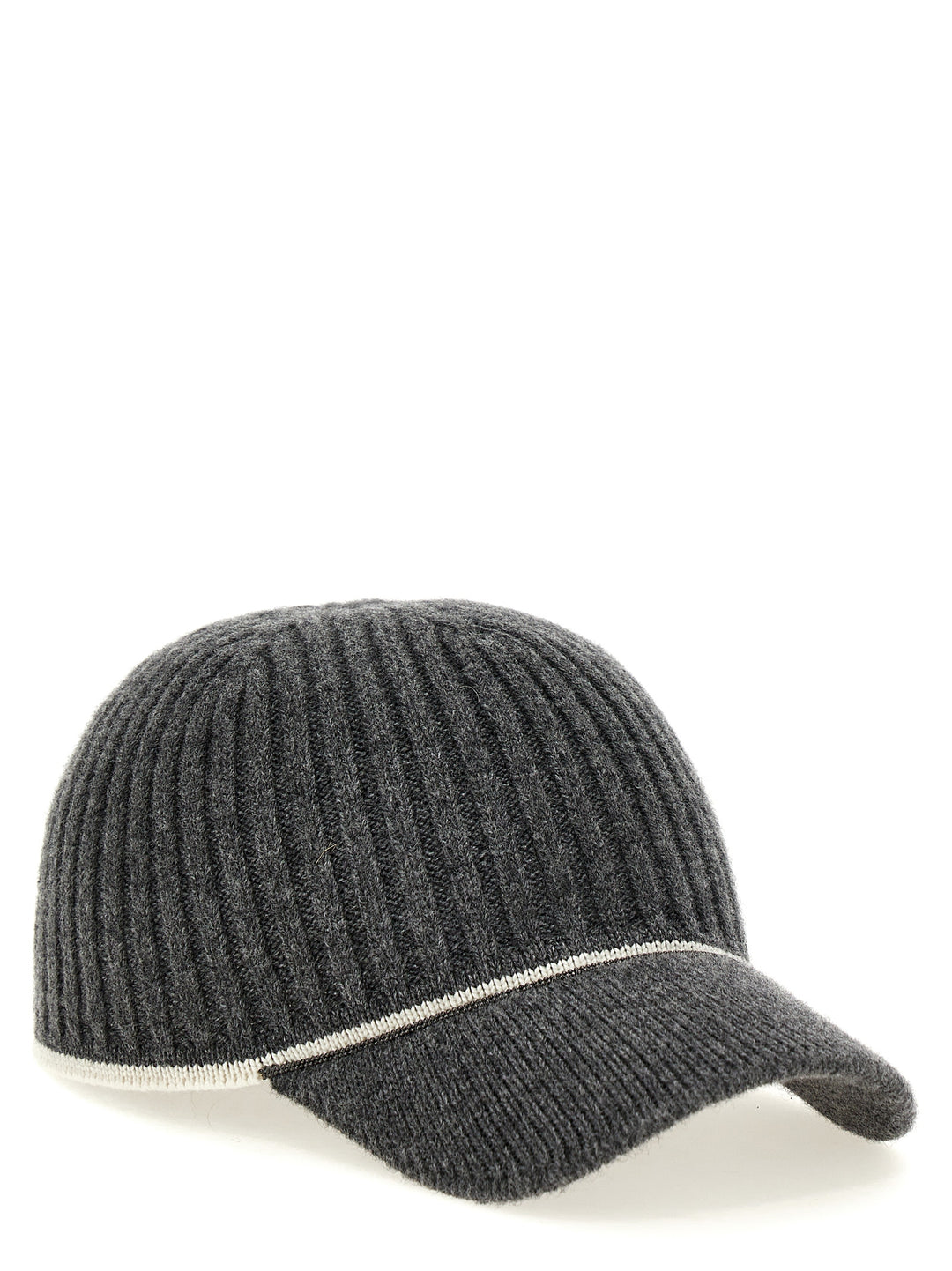 Ribbed Knit Cap Hats Gray