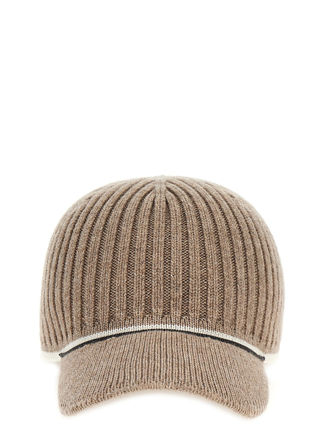 Ribbed Knit Cap Hats Beige