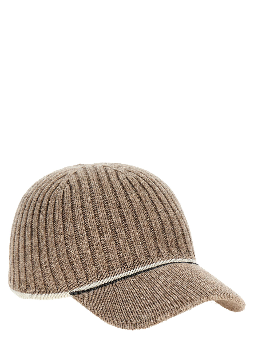 Ribbed Knit Cap Hats Beige