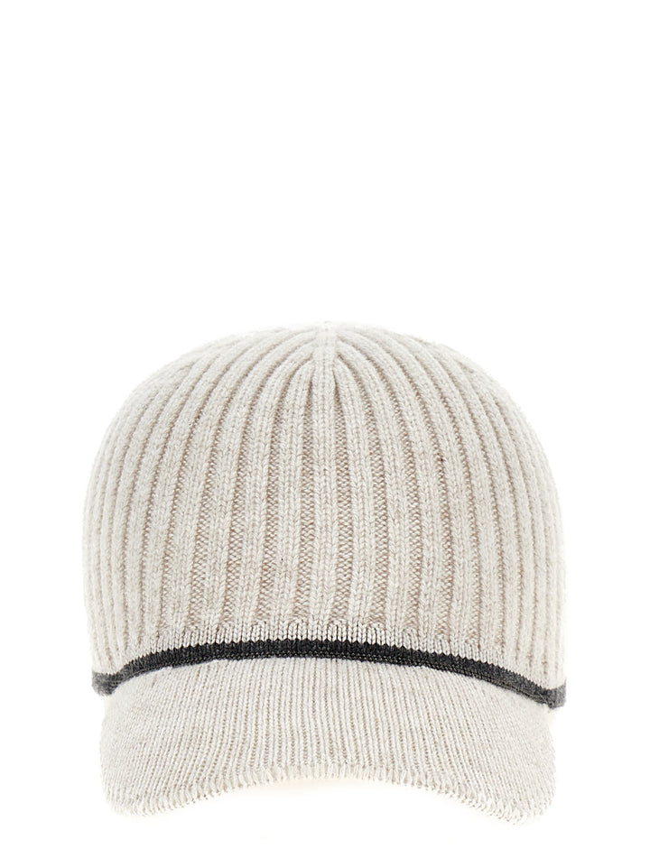 Ribbed Knit Cap Hats Gray