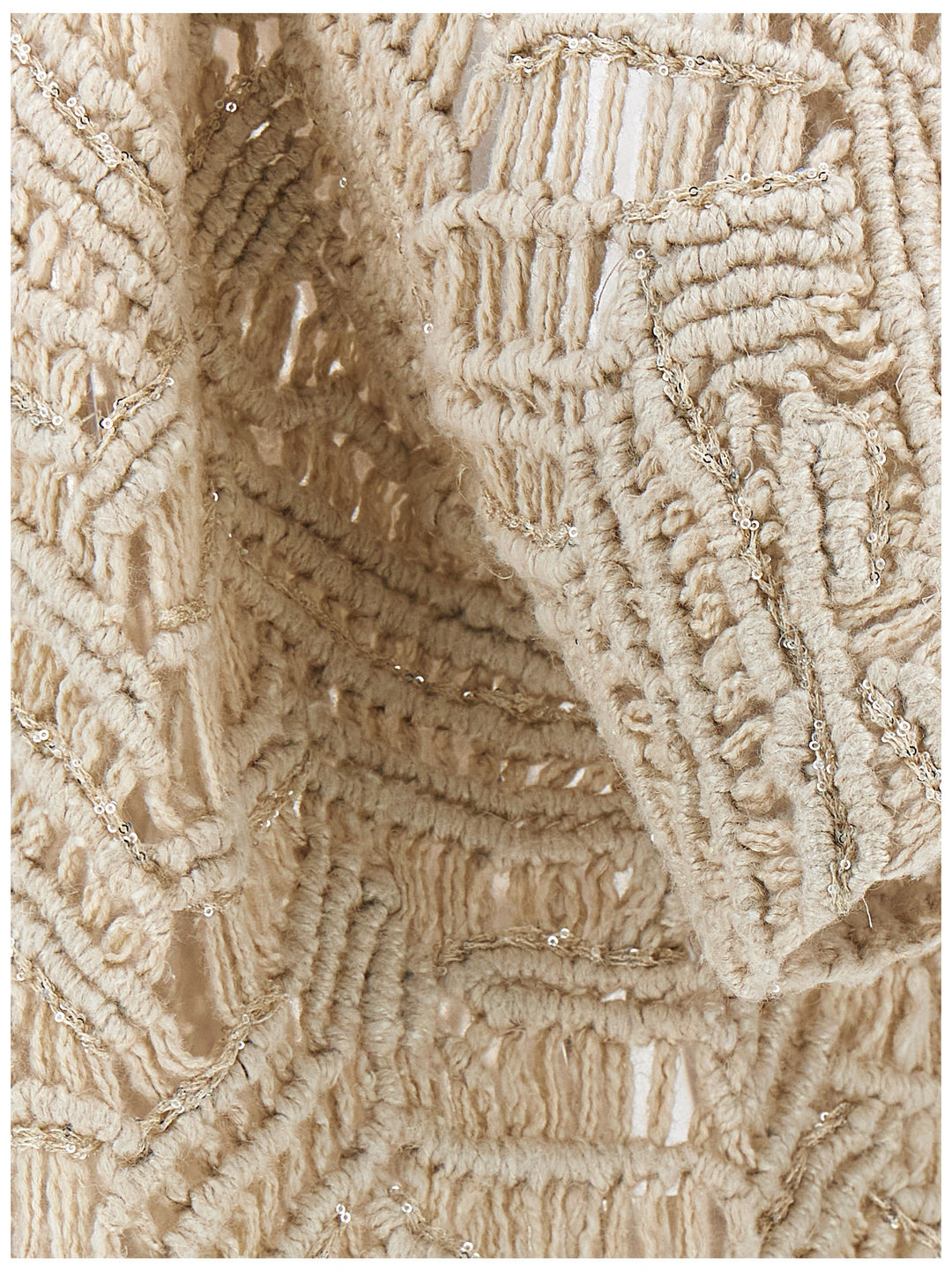 Brunello Cucinelli Opera Dazzling Macramé Sweaters and Cardigans - Beige | 6fc94536da1c1d1a8759b0b7add02154060d5ca1