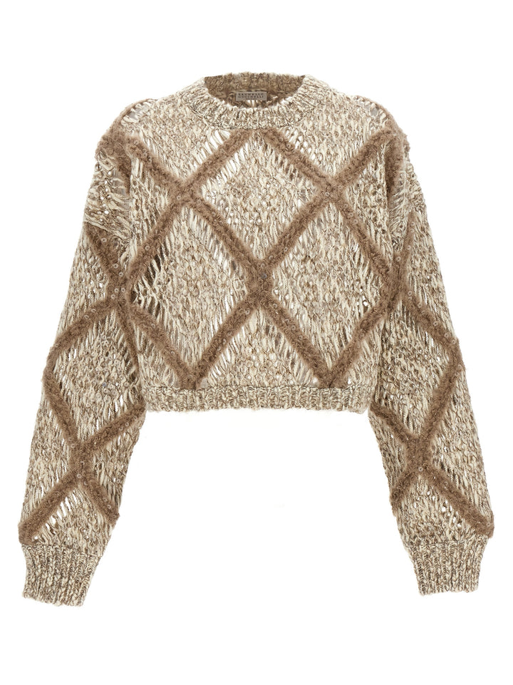 Sequin Sweater Sweater, Cardigans Beige