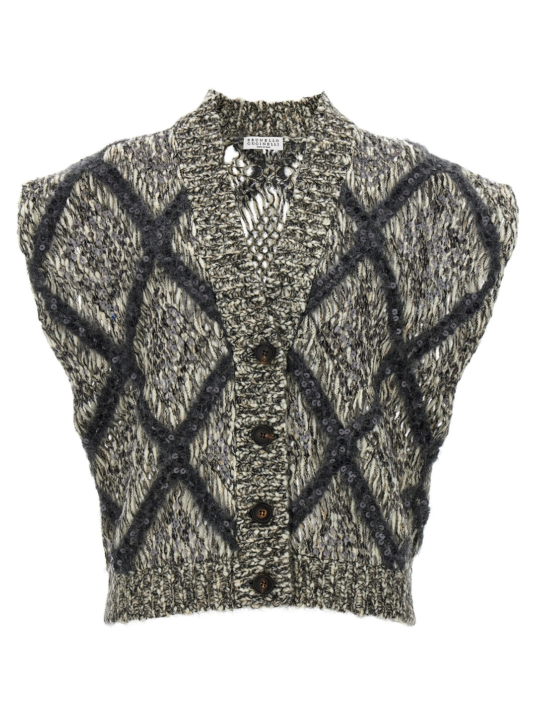 Sequin Vest Gilet Gray