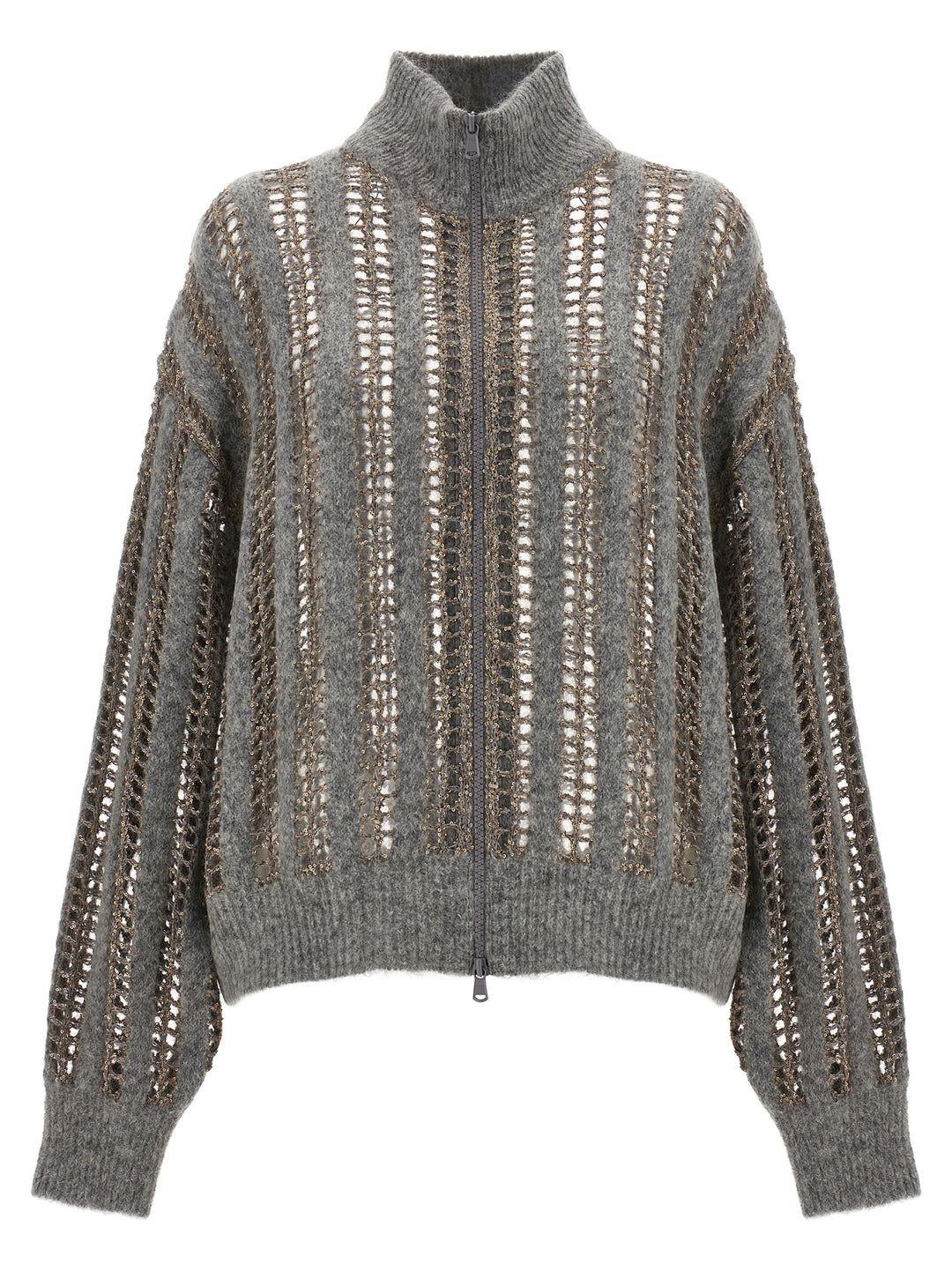 Sequin Openwork Sweater Sweater, Cardigans Gray