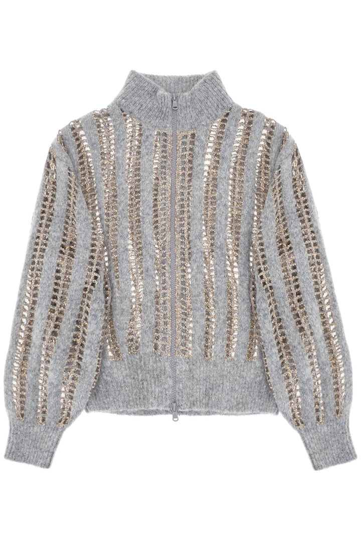 Cardigan Con Zip Dazzling Net