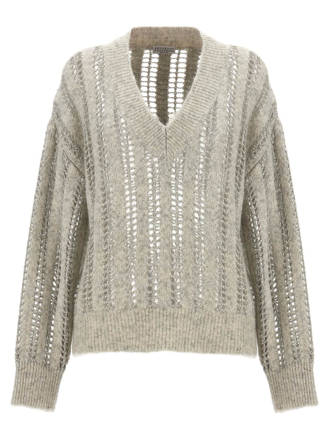 Sequin Openwork Sweater Sweater, Cardigans Gray